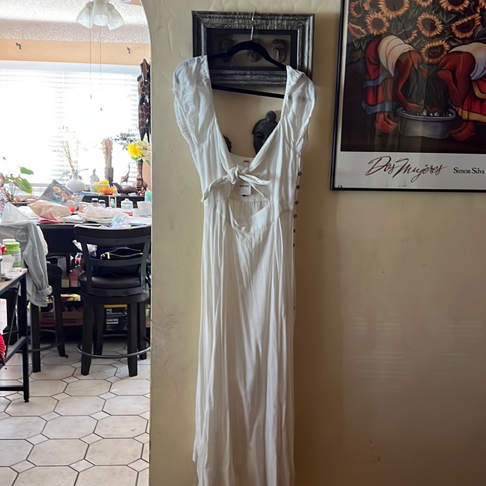 Free People White Linen Maxi dress